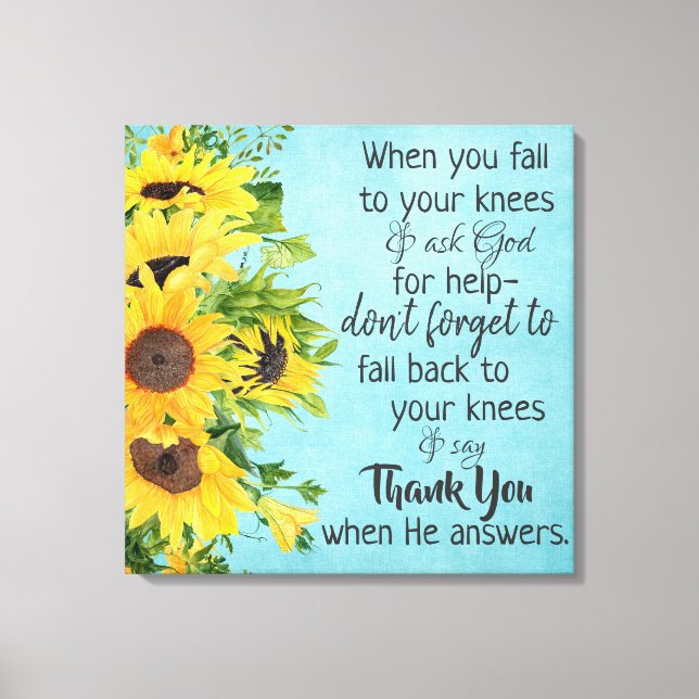 Lienzo Mensaje de cita cristiana inspiradora (Anverso)