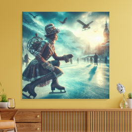 Lienzo Mensajero de invierno de fantasía victoriana Steam