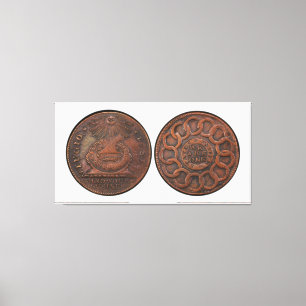 Lienzo Mente del centavo de Fugio su frente y parte