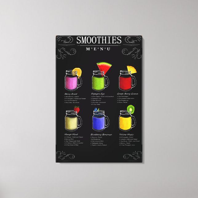 Lienzo Menú Smoothies (Anverso)