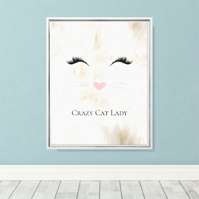 Lienzo Meow Crazy Cat Lady (Insitu (piso de madera))