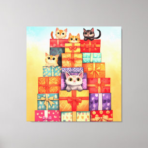 Lienzo Meow Gift Birthday Tower