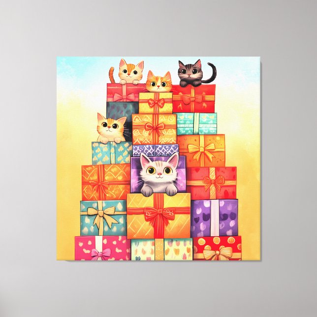 Lienzo Meow Gift Birthday Tower (Anverso)