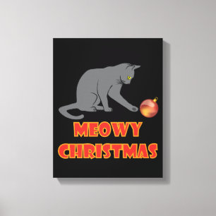 Lienzo Meowy Navidades Funny Gray Cat
