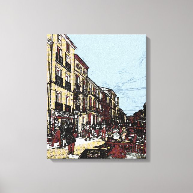 Lienzo Mercado de Antigüedades de Pezenas Francia (Anverso)