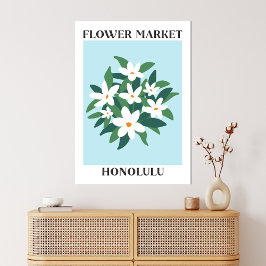 Lienzo Mercado de flores Honolulu White Jasmine Floral