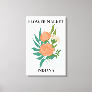 Lienzo Mercado de Flores Indiana Peach Peony Floral