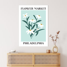 Lienzo Mercado de flores Philadelphia White Daisy Floral