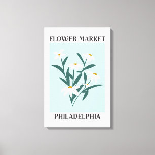 Lienzo Mercado de Flores Philadelphia White Daisy Floral