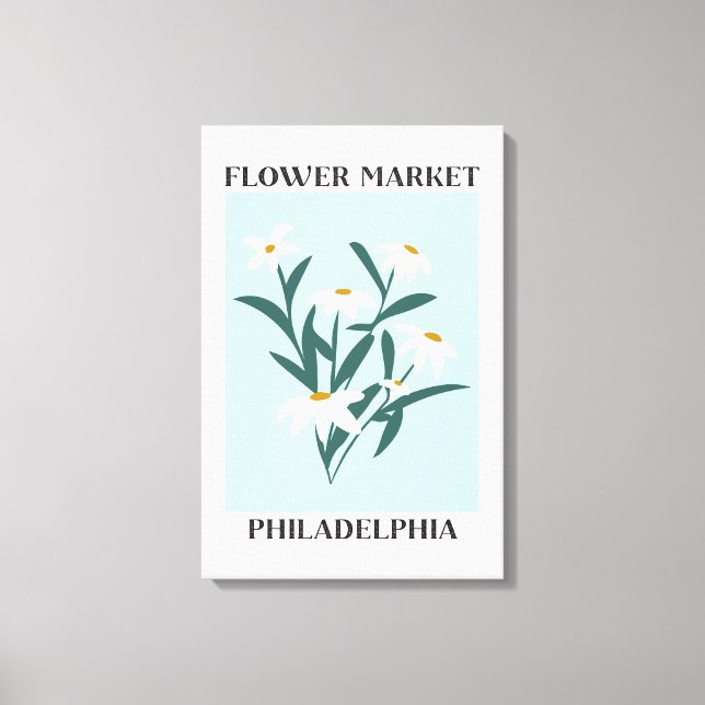 Lienzo Mercado de Flores Philadelphia White Daisy Floral (Anverso)