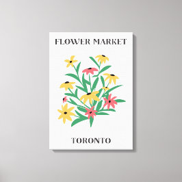Lienzo Mercado de flores Toronto amarillo rosa Daises Flo
