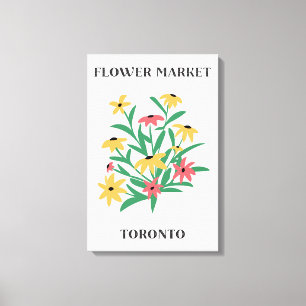 Lienzo Mercado de Flores Toronto Rosas Amarillas Daisies