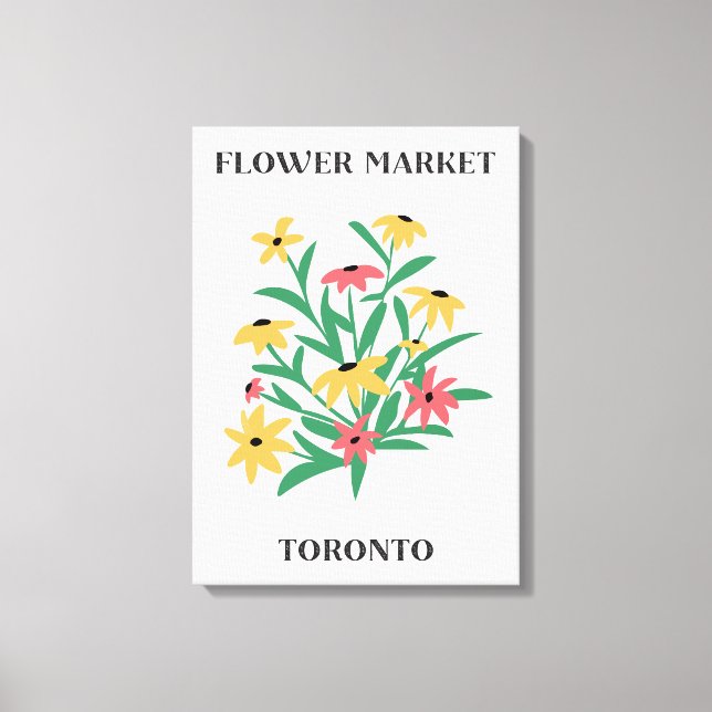 Lienzo Mercado de Flores Toronto Rosas Amarillas Daisies  (Anverso)