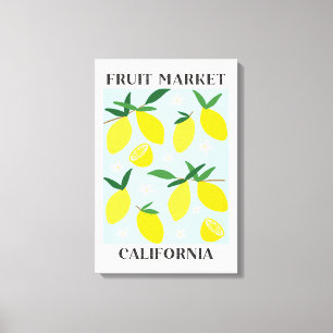 Lienzo Mercado de Frutas Limón Amarillo de California Com