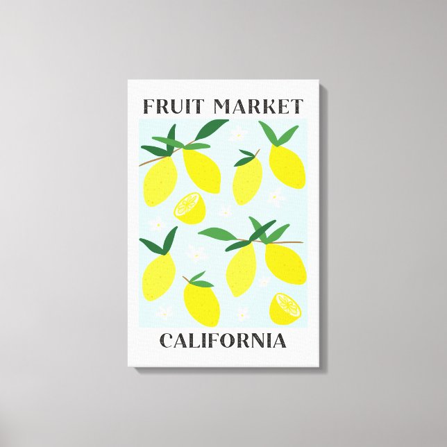 Lienzo Mercado de Frutas Limón Amarillo de California Com (Anverso)