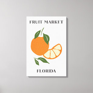 Lienzo Mercado de Frutas Naranja de Florida Comida