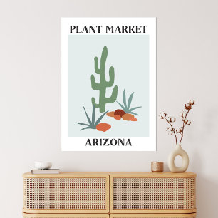 Lienzo Mercado de Plantas Arizona Verde Desierto Cactus S