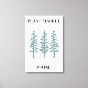 Lienzo Mercado de Plantas Bosque de Pino Verde de Maine