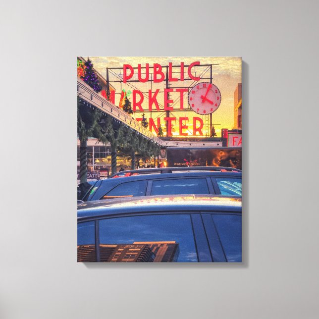 Lienzo Mercado del Pike de Seattle (Anverso)