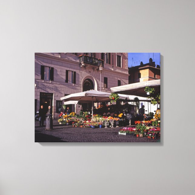 Lienzo Mercado del puesto de flores Roma (Anverso)
