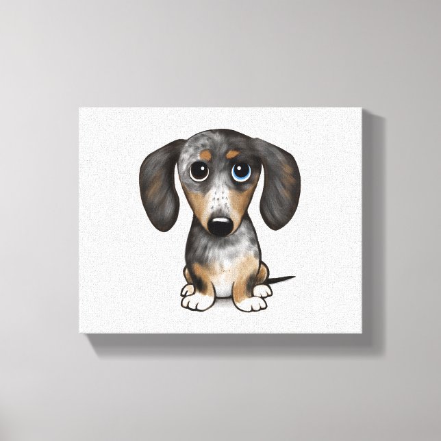 Lienzo Merle Dapple Dachshund Cute Wiener Dog (Anverso)
