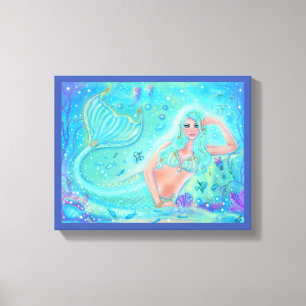 Lienzo Mermaid Eira con peces tropicales de Renee Lavoie