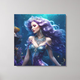 Lienzo Mermaid Purple Hair