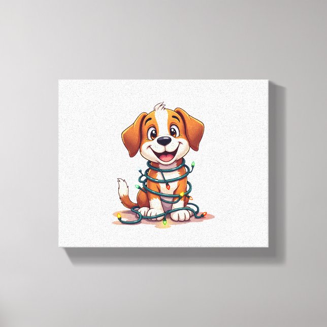 Lienzo Merry Beagle Lights (Anverso)