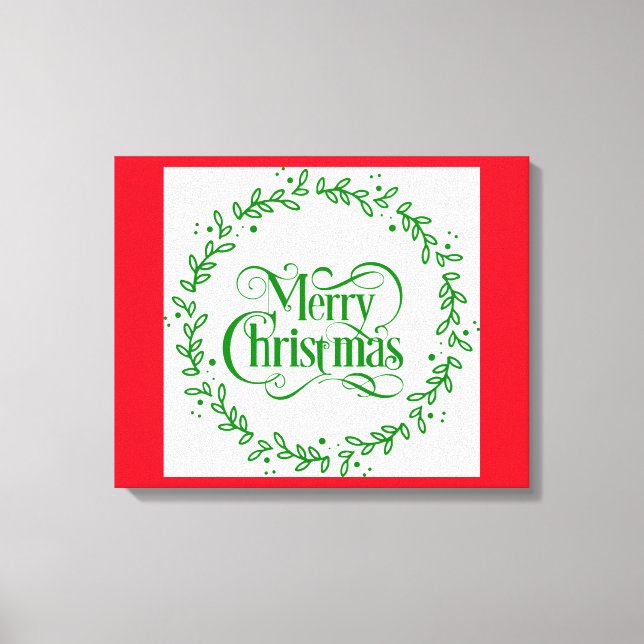 LIENZO MERRY CHRISTMAS GREEN WREATH (Anverso)