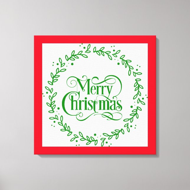 LIENZO MERRY CHRISTMAS GREEN WREATH (Anverso)