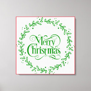 LIENZO MERRY CHRISTMAS GREEN WREATH