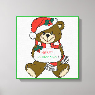 LIENZO " MERRY CHRISTMAS " OSO TEDDY