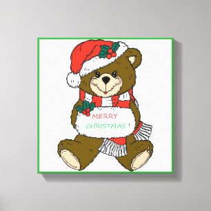 LIENZO " MERRY CHRISTMAS " OSO TEDDY