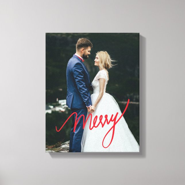 Lienzo Merry | Foto de la primera Boda navideña recién ca (Anverso)