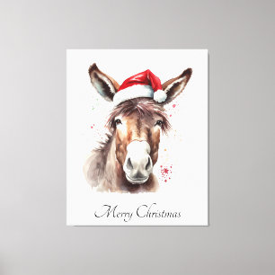 Lienzo Merry Little Navidades Donkey, personalizado