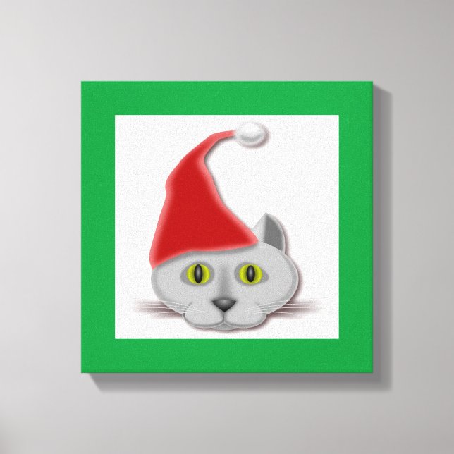 LIENZO "MERRY NAVIDAD" SANTA CAT (Anverso)