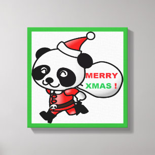 LIENZO "MERRY XMAS" PANDA OSAR SANTA