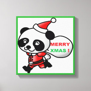 LIENZO "MERRY XMAS" PANDA OSAR SANTA