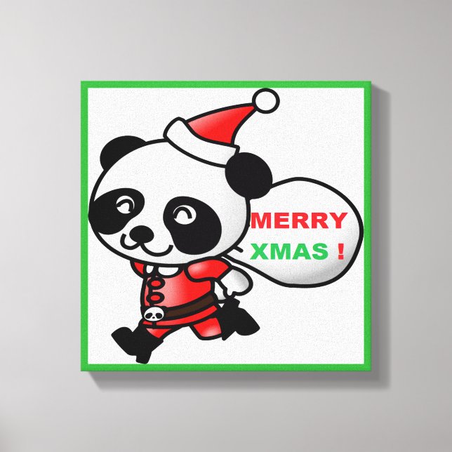 LIENZO "MERRY XMAS" PANDA OSAR SANTA (Anverso)