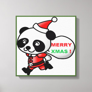 LIENZO "MERRY XMAS" PANDA OSAR SANTA