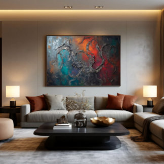 Lienzo Metal Webs in Flames