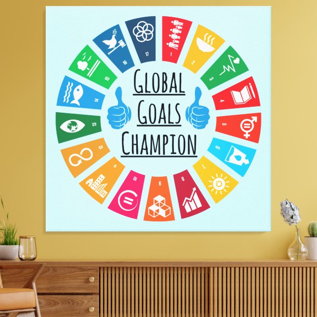 Lienzo Metas de sostenibilidad campeones regalo Inspirado (Insitu (Sala de estar))