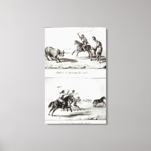 Lienzo Métodos de lanzar el lazo y las boleadoras