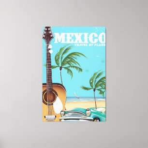 Lienzo México - cartel de viaje en avión