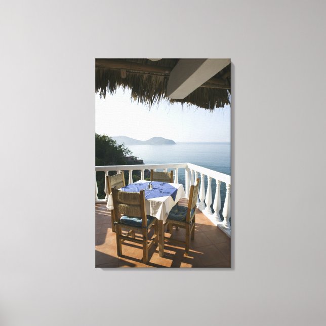 Lienzo México, Guerrero, Zihuatanejo. Mesa de café sobre (Anverso)