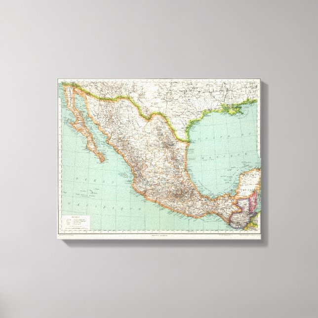Lienzo Mexique - Mapa de México (Anverso)