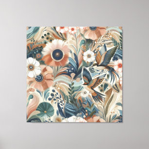 Lienzo Mezcla bohemia verde azulada, magenta, morada sobr