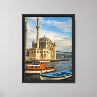 Lienzo Mezquita de Ortaköy y barcos del Bósforo