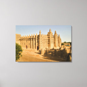 Lienzo Mezquita en Djenne, un ejemplo clásico de
