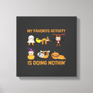 Lienzo Mi actividad favorita es no hacer nada Retro Sloth